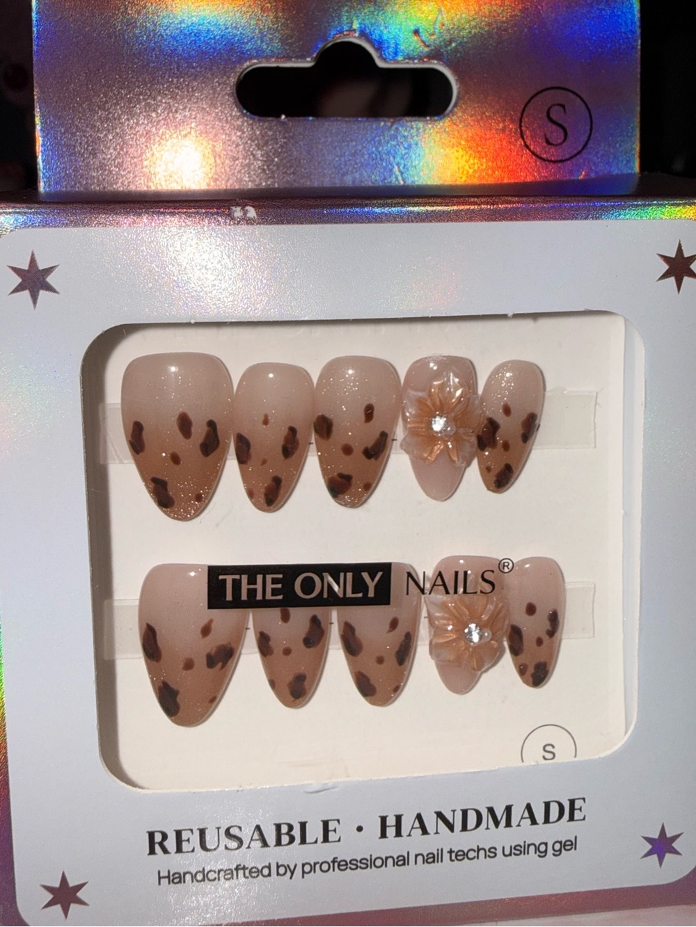 The Only Nails Nude Leopard Print Reusable Handmade Press-On Nail Set